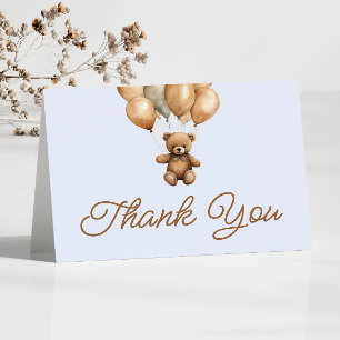 Carte De Remerciements Boho Teddy Bear Beary Première fête d'anniversaire
