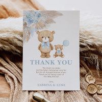 Boho Teddy Bear Dusty Blue Floral Baby Boy