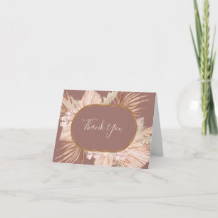 Carte De Remerciements Boho Tropical Botanical Dusty Rose