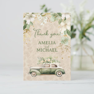 Carte De Remerciements Boho Vintage Floral Mariage botanique
