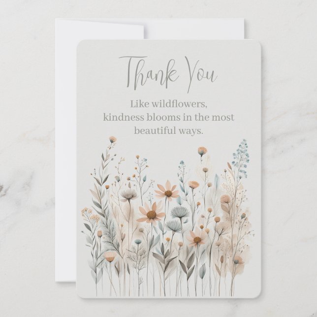 Carte De Remerciements Boho Wildflower (Devant)