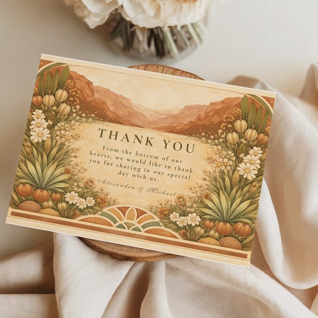 Carte De Remerciements Boho Wildflower Desert Wedding (Créateur téléchargé)