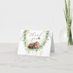 Carte De Remerciements Bois Animaux Forêt Végétation Bébé Garçon Douche