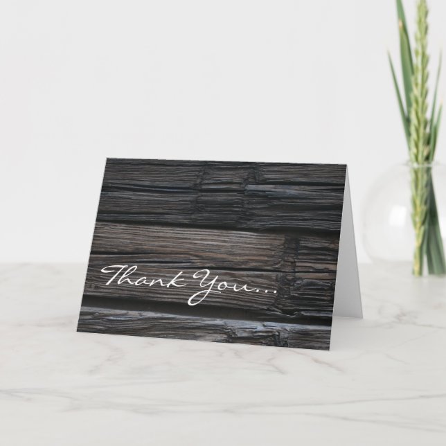Carte De Remerciements Bois de bois ~ Merci... (Devant)