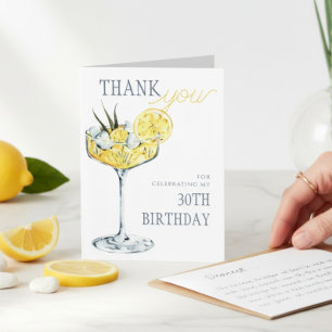Carte De Remerciements Boisson au citron Un peu plus âgé 30e anniversaire