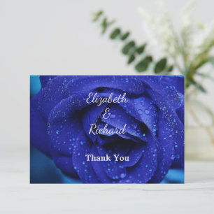 Carte De Remerciements Boîte de faveur de rose bleue élégante