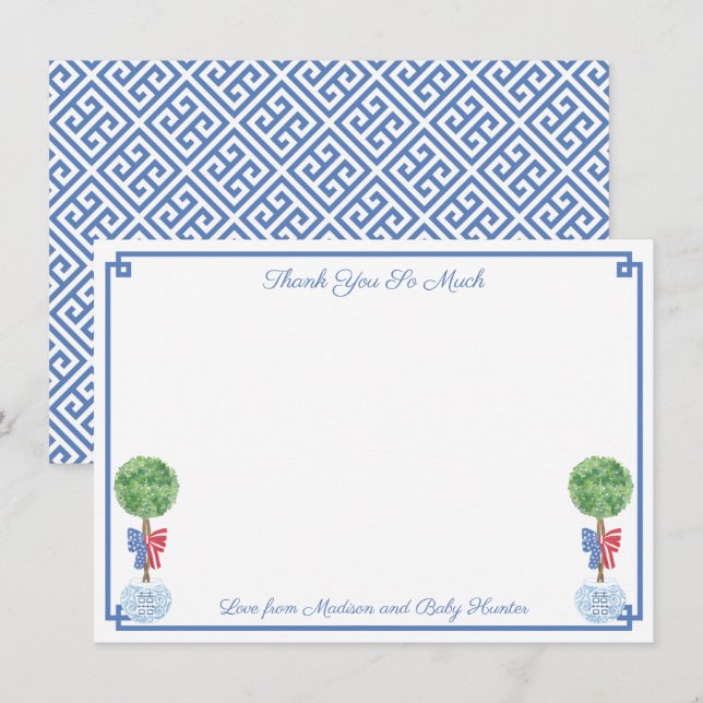 Carte De Remerciements Boîte intelligente de buis pour mariage ou baby sh (Devant / Derrière)