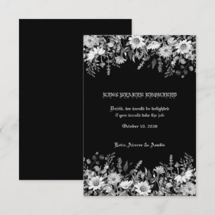 Carte De Remerciements Boîtier de porte-Mariage à anneaux noir blanc