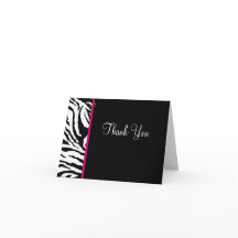 Bold Black and White Zebra Print Thank You Card
