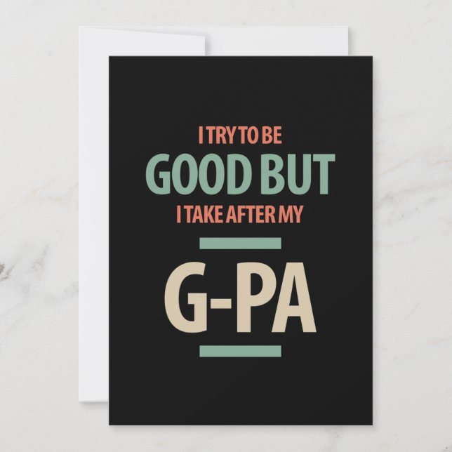 Carte De Remerciements Bon, Mais G-Pa | Cadeau grand-père (Devant)
