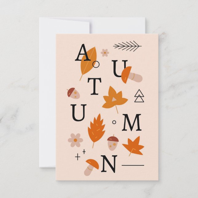 Carte De Remerciements Bon thanksgiving Alphabet d'automne (Devant)