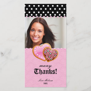 Carte De Remerciements Bonbon 16 à biscuits de coeur de dentelle de