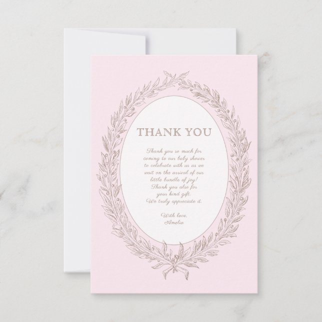 Carte De Remerciements Bonjour Bebe Pâtisserie française (Devant)
