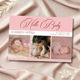 Carte De Remerciements Bonjour Bébé Trois Photos Remerciement Baby Shower