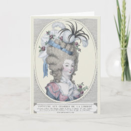 Carte De Remerciements Bonjour Bonjour Élégante Marie Antoinette Portrait