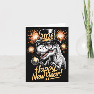Carte De Remerciements Bonne année 2026 T-shirt dinosaure drôle T-rex pou