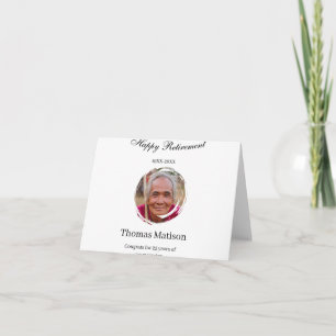 Carte De Remerciements Bonne année de retraite nom cercle photo retraité