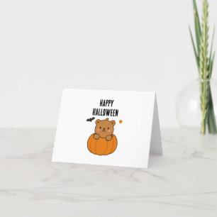 Carte De Remerciements Bonne Halloween Citrouille mignonne ours