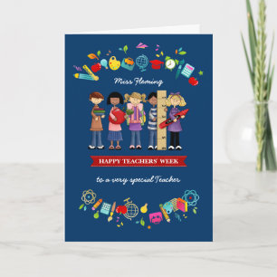 Carte De Remerciements Bonne Semaine des enseignants. Nom personnalisé
