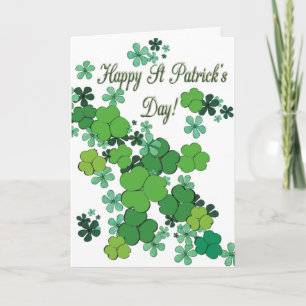 Carte De Remerciements Bonne St Patrick's Day Shamrocks & Daisies Card