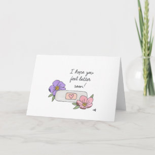 Carte De Remerciements Bonne utilisation avec Bandaid et Flowers Card