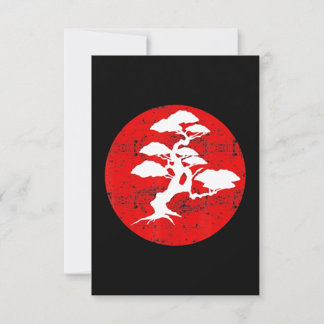 Carte De Remerciements Bonsai Tree Red Sun Karate Gig (Devant)