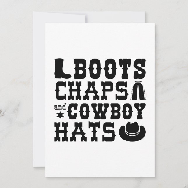 Carte De Remerciements Boots Chaps Et Cowboy Casquettes (Devant)