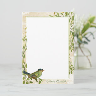 Carte De Remerciements Bordure d'oiseaux et de feuillage Papeterie person