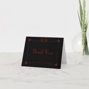 Carte De Remerciements Bordure Elégante Personnalisable Avec Monogramme