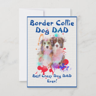 Carte De Remerciements Bordure personnalisée Collie papa chien meilleur c