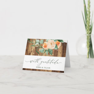 Carte De Remerciements Botanique Boho Rustique Personnalisé Mariage de gr