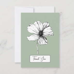 Carte de remerciements botanique Sage Green - Flor