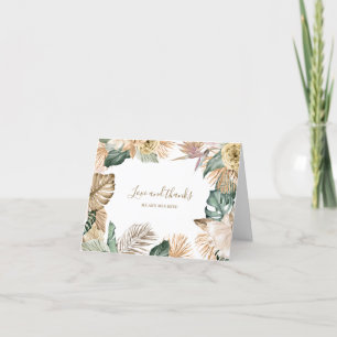 Carte De Remerciements Botanique Tropical Floral Mauve Mariage