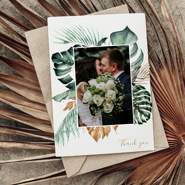 Carte De Remerciements Botanique Tropical Floral Mauve Mariage (Créateur téléchargé)
