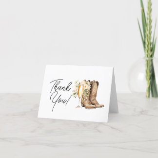 Carte De Remerciements Bottes élégantes et Fête des mariées Bubbly