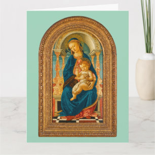 Carte De Remerciements Botticelli (1445-1510) Madonna & Child Enthroned