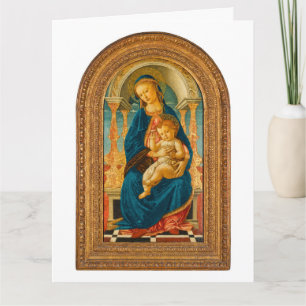 Carte De Remerciements Botticelli (1445-1510) Madonna & Child Enthroned