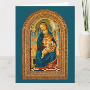 Carte De Remerciements Botticelli (1445-1510) Madonna & Child Enthroned