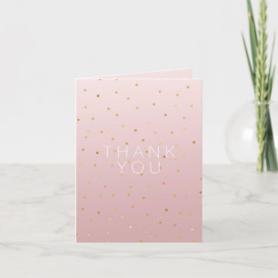 Carte De Remerciements Bouche Rose rose Ombre or Confetti Sparkle