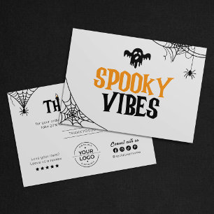 Carte De Remerciements Bougie Toile d'Araignée Ambiance Sombre Halloween