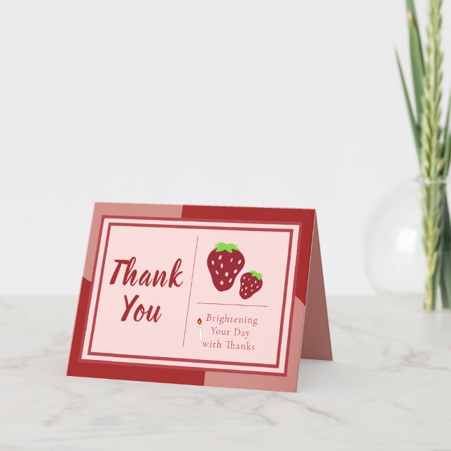 Carte De Remerciements Bougies et fraises Anniversaire (Créateur téléchargé)