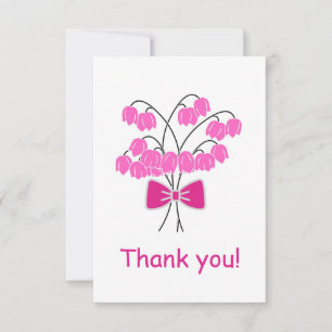 Carte De Remerciements Boule de neige rose florale