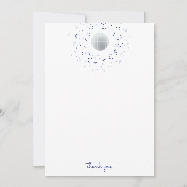 Carte De Remerciements Boule Disco (Devant)