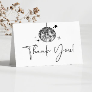 Carte De Remerciements Boule Disco Silver Sparkly Anniversaire