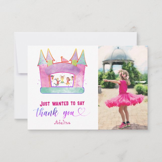 Carte De Remerciements Bounce House Jump Jouer Gymnastique Anniversaire d (Devant)