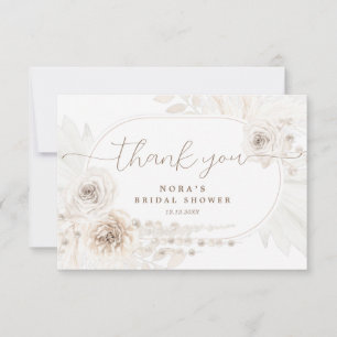 Carte De Remerciements Bouquet blanc et neutre Boho