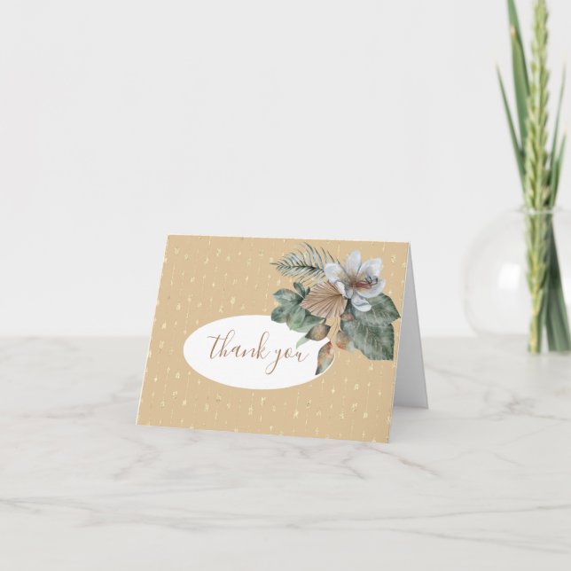 Carte De Remerciements Bouquet Boho moderne (Devant)