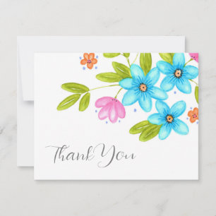 Carte De Remerciements Bouquet d'aquarelle multicolore