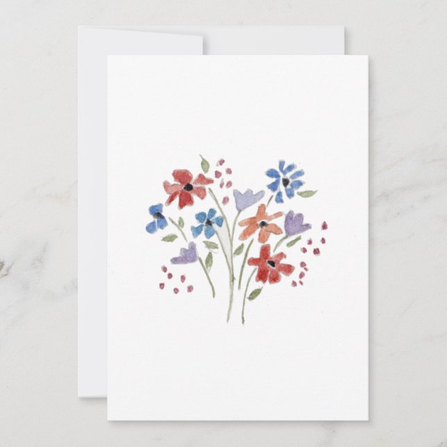 Carte De Remerciements bouquet de fleurs (Devant)