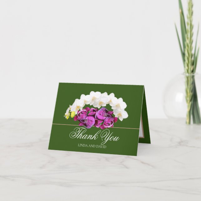 Carte De Remerciements Bouquet de fleurs botaniques Remerciements de mari (Devant)